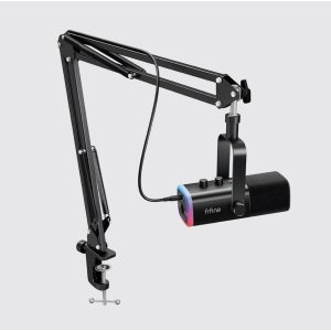 Fifine AM8T Micrófono USB/XLR RGB con Filtro Antipop